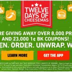 Burger King 12 Days of Cheesemas Sweepstakes