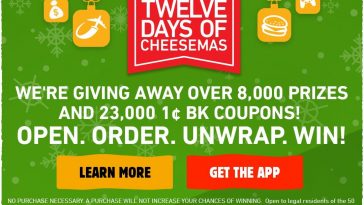 Burger King 12 Days of Cheesemas Sweepstakes