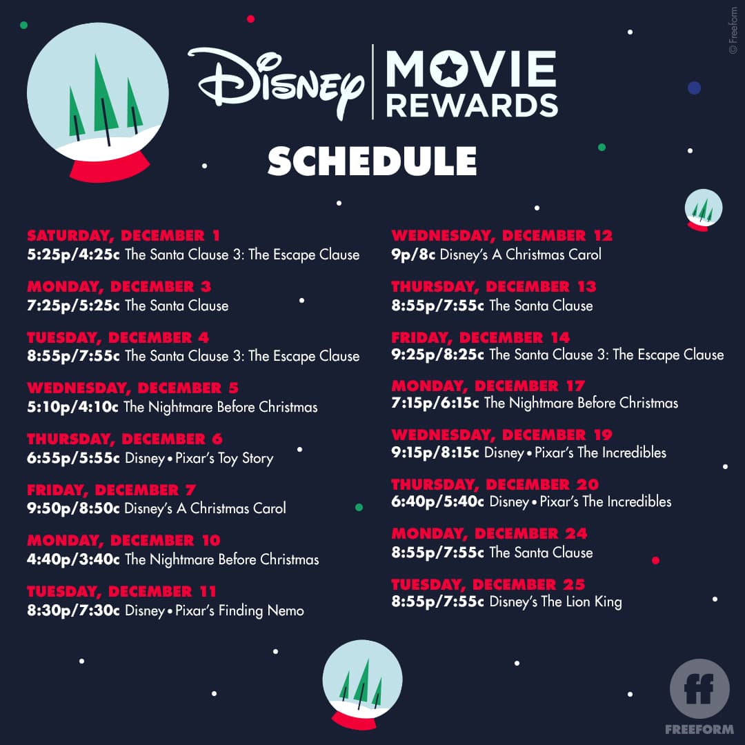 Freeform 25 Days Of Christmas Disney Codes Santa S Sweepstakes