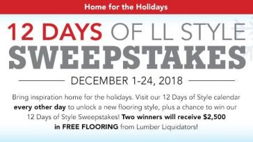 Lumber Liquidators 12 Days of LL Style Sweepstakes