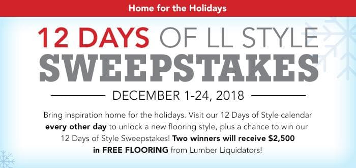 Lumber Liquidators 12 Days of LL Style Sweepstakes