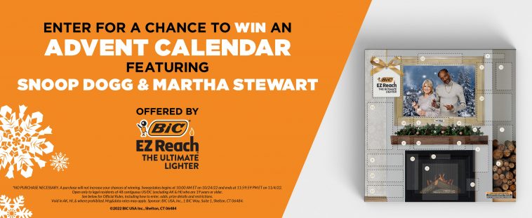 BIC EZ Reach Lighter Advent Calendar Sweepstakes 2022