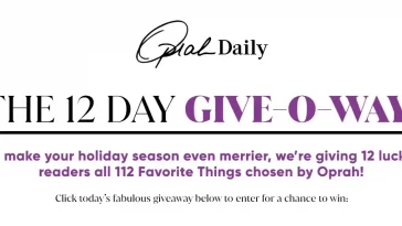 Oprah 12 Days of Christmas 2023 Giveaway